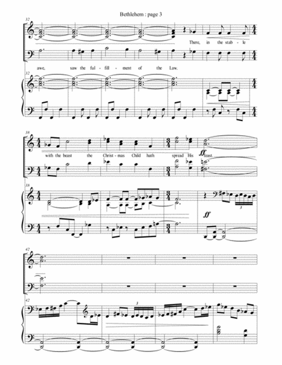 3. Bethlehem (All Heaven and it was One Hour Old) : SATB Choir & Piano image number null