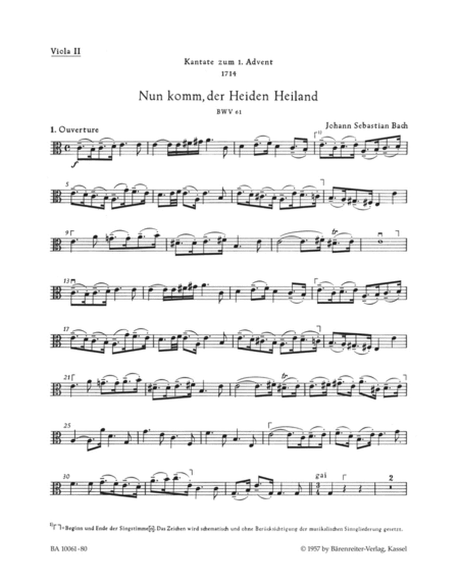 Nun komm, der Heiden Heiland, BWV 61