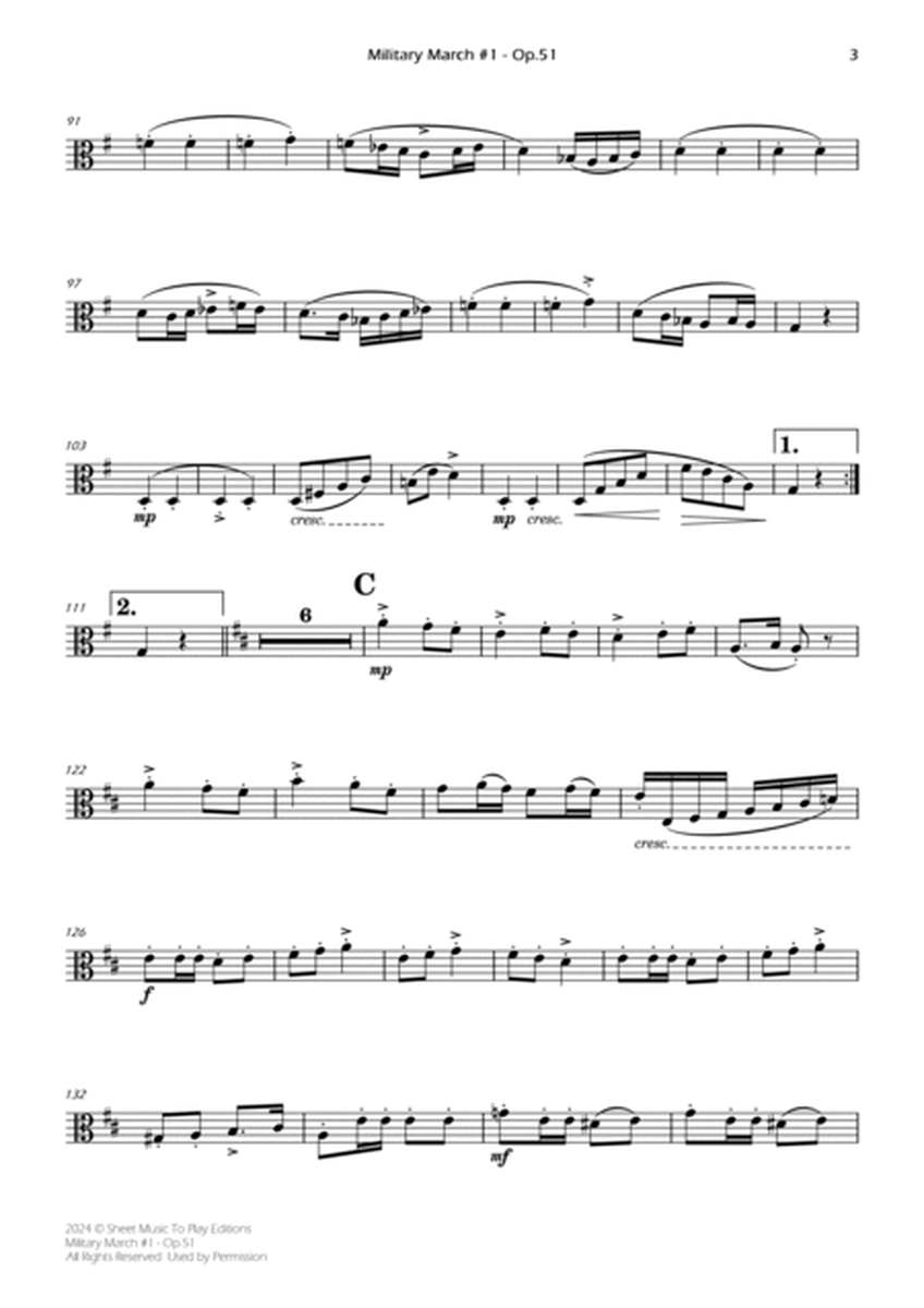 Military March No.1, Op.51 - Viola and Piano (Individual Parts) image number null
