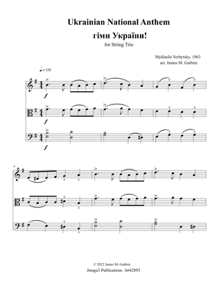 Ukrainian National Anthem for String Trio