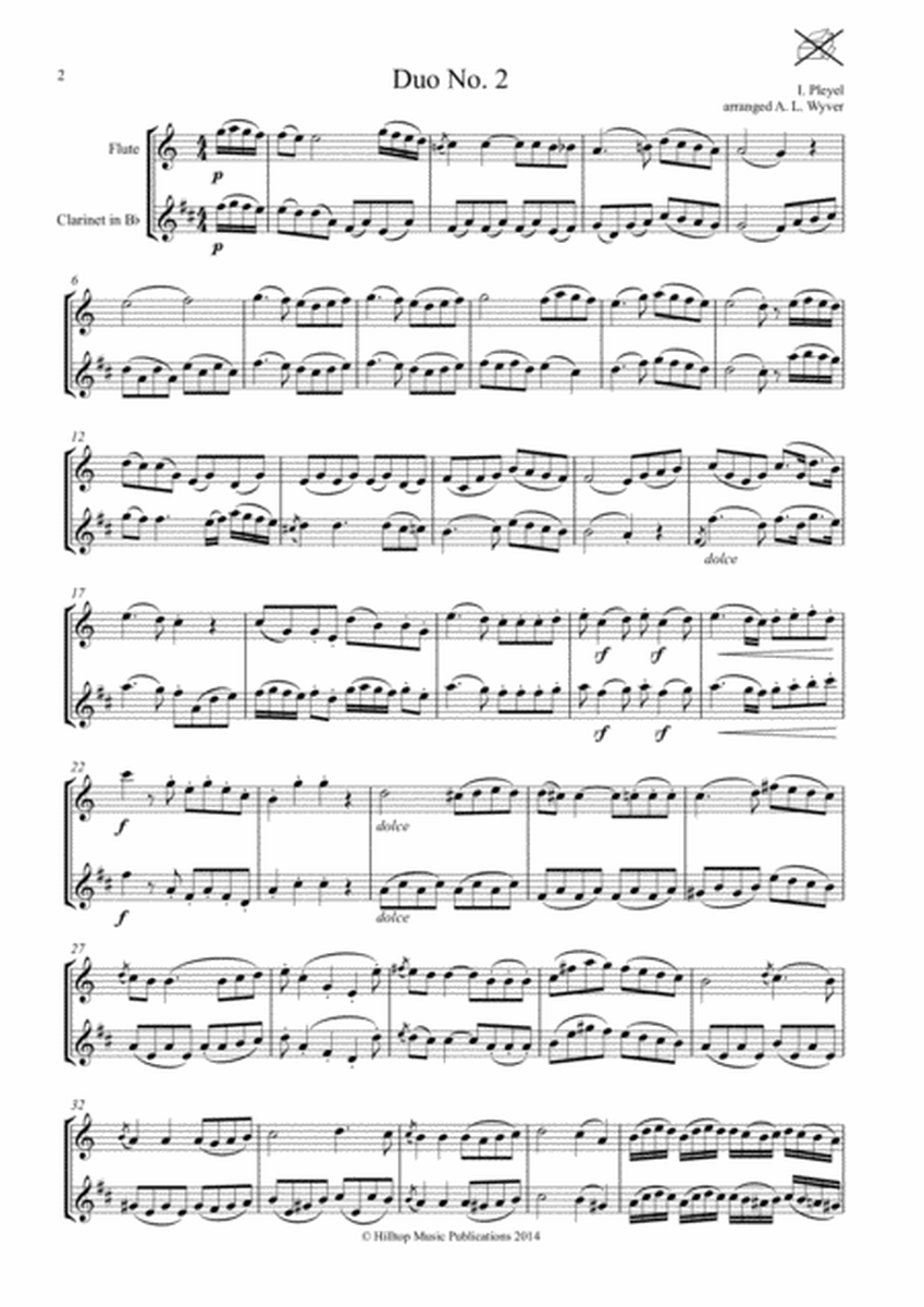 Pleyel Duo No. 2 arr. flute and clarinet image number null