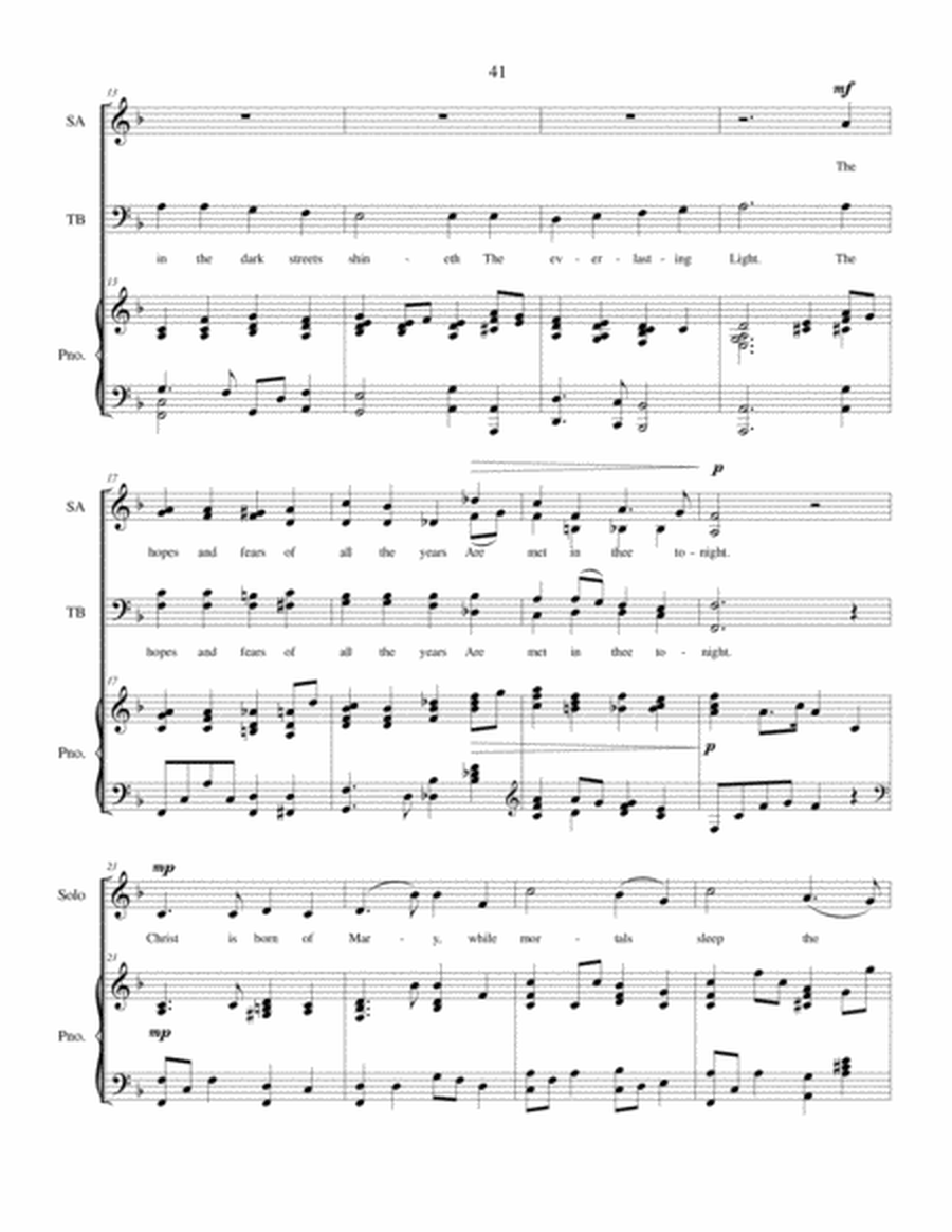 O Little Town of Bethlehem - SATB choir with soloist image number null