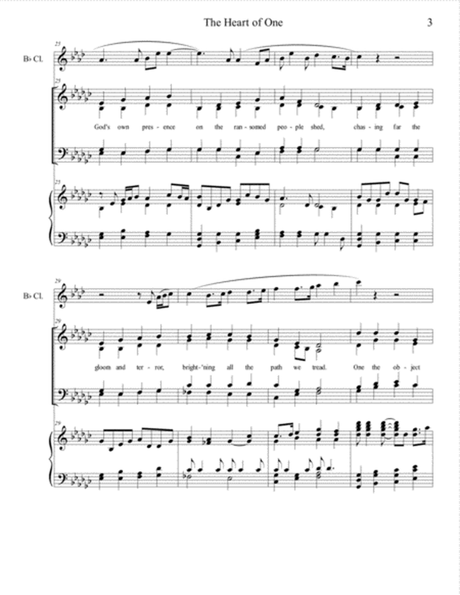 The Heart of One (SATB/piano/clarinet) - Brenda Portman