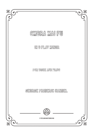 Book cover for Handel-Ombra mai fu in b flat minor,for Voice and Piano