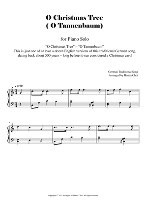 O Christmas Tree ( O Tannenbaum) for Piano Solo