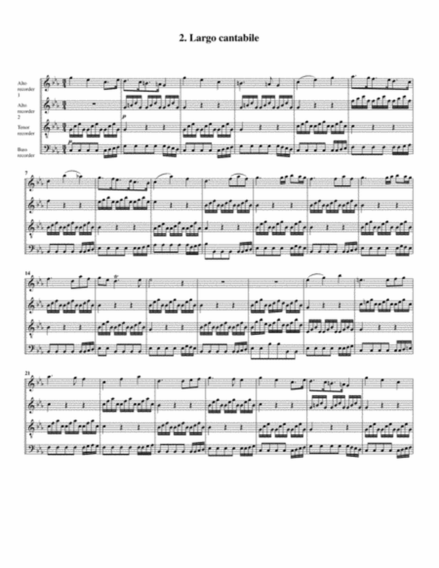 Concerto, RV 88 (arrangement for 4 recorders)