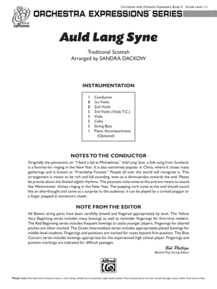 Book cover for Auld Lang Syne: Score