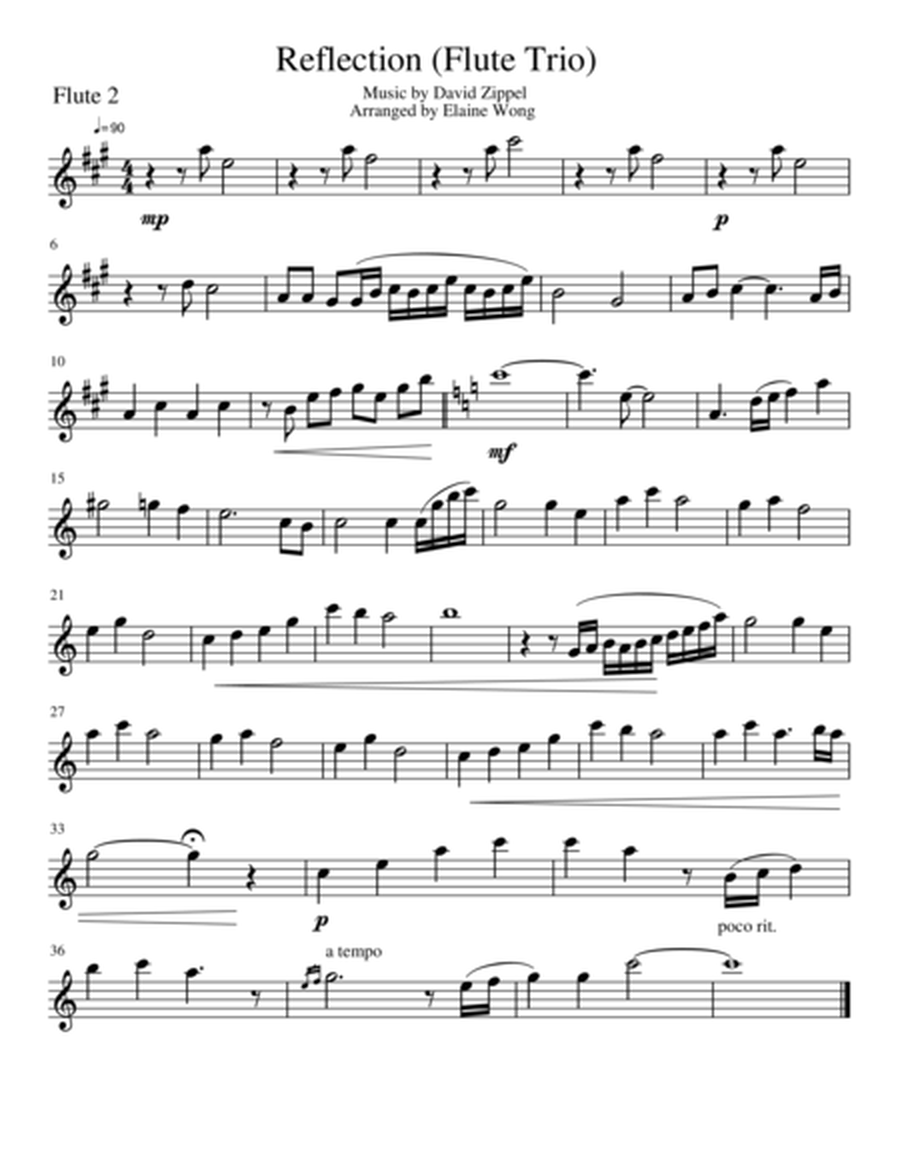 Reflection by Christina Aguilera Woodwind Trio - Digital Sheet Music