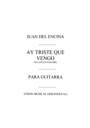 Book cover for Ay Triste Que Vengo Villancico