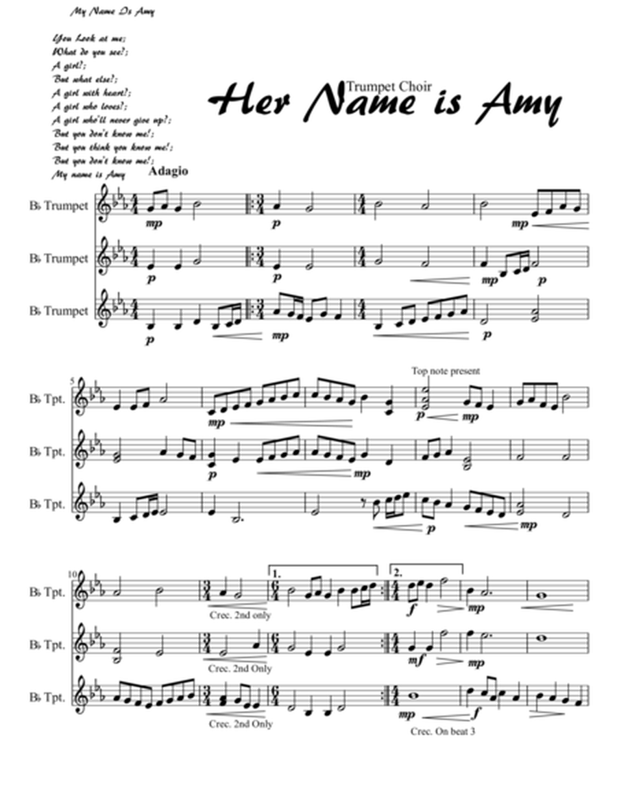 Her Name is Amy (Trumpet Choir) score image number null