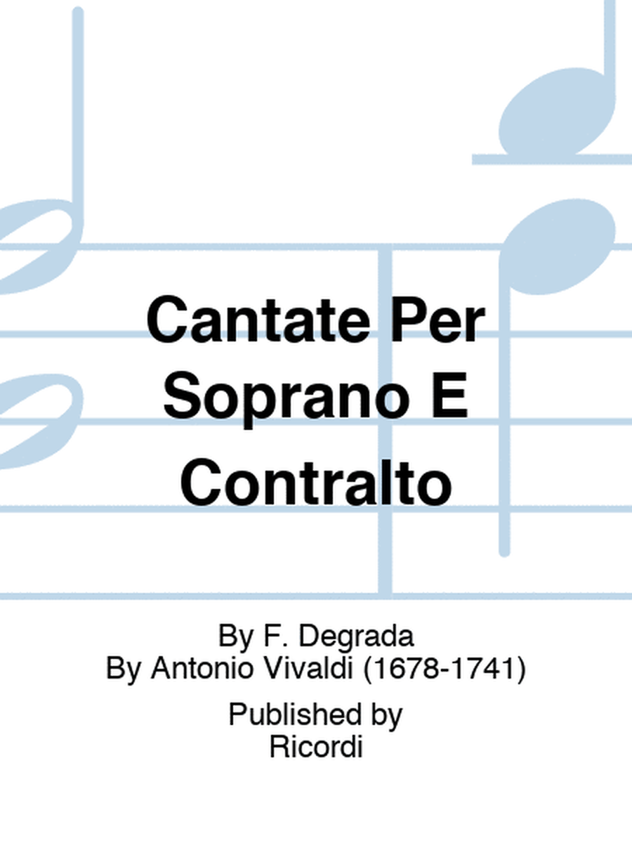 Cantate Per Soprano E Contralto