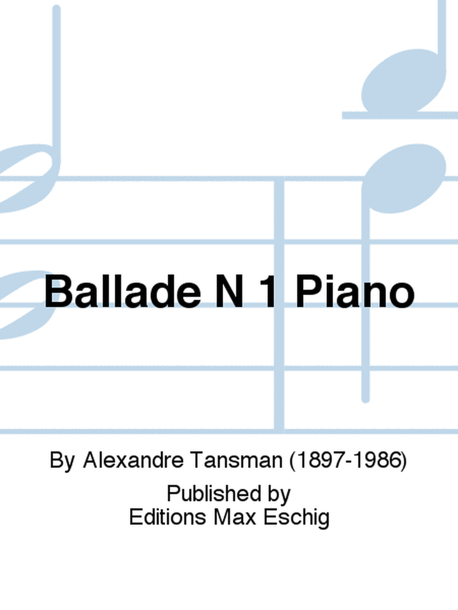 Ballade N 1 Piano