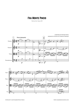 Book cover for Fra Monte Pincio, Nocturne for string quartet