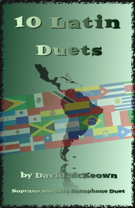Book cover for 10 Latin Duets, for Soprano and Alto Saxophone