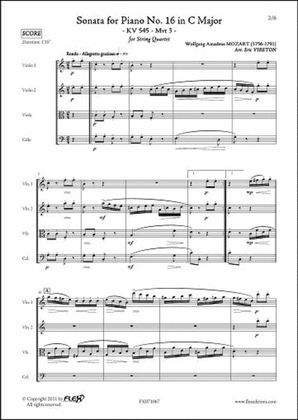Book cover for Sonata For Piano No. 16 In C Major Kv 545 - Mvt 3