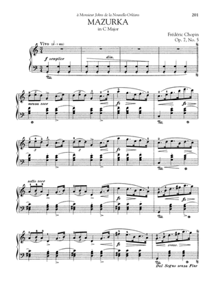 Book cover for Mazurka in C Major, Op. 7, No. 5