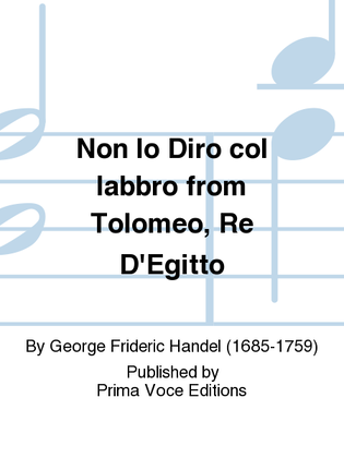 Book cover for Non lo Diro col labbro from Tolomeo, Re D'Egitto