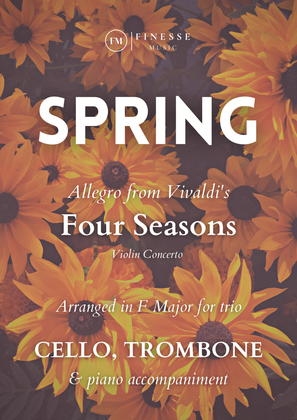 Book cover for TRIO - Four Seasons Spring (Allegro) for CELLO, TROMBONE and PIANO - F Major