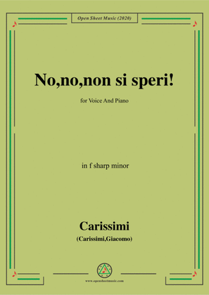 Book cover for Carissimi-No,no,non si speri,in f sharp minor,for Voice and Piano