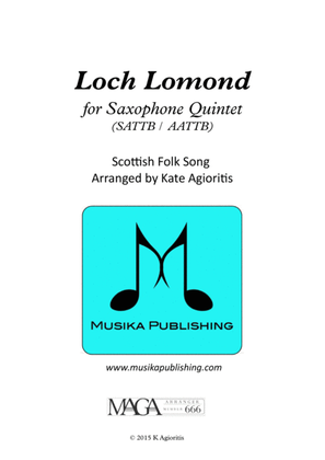 Book cover for Loch Lomond - for Saxophone Quintet