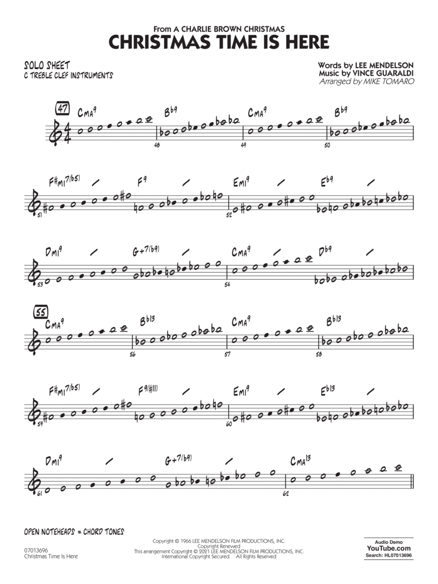 Christmas Time Is Here (arr. Mike Tomaro) - C Solo Sheet