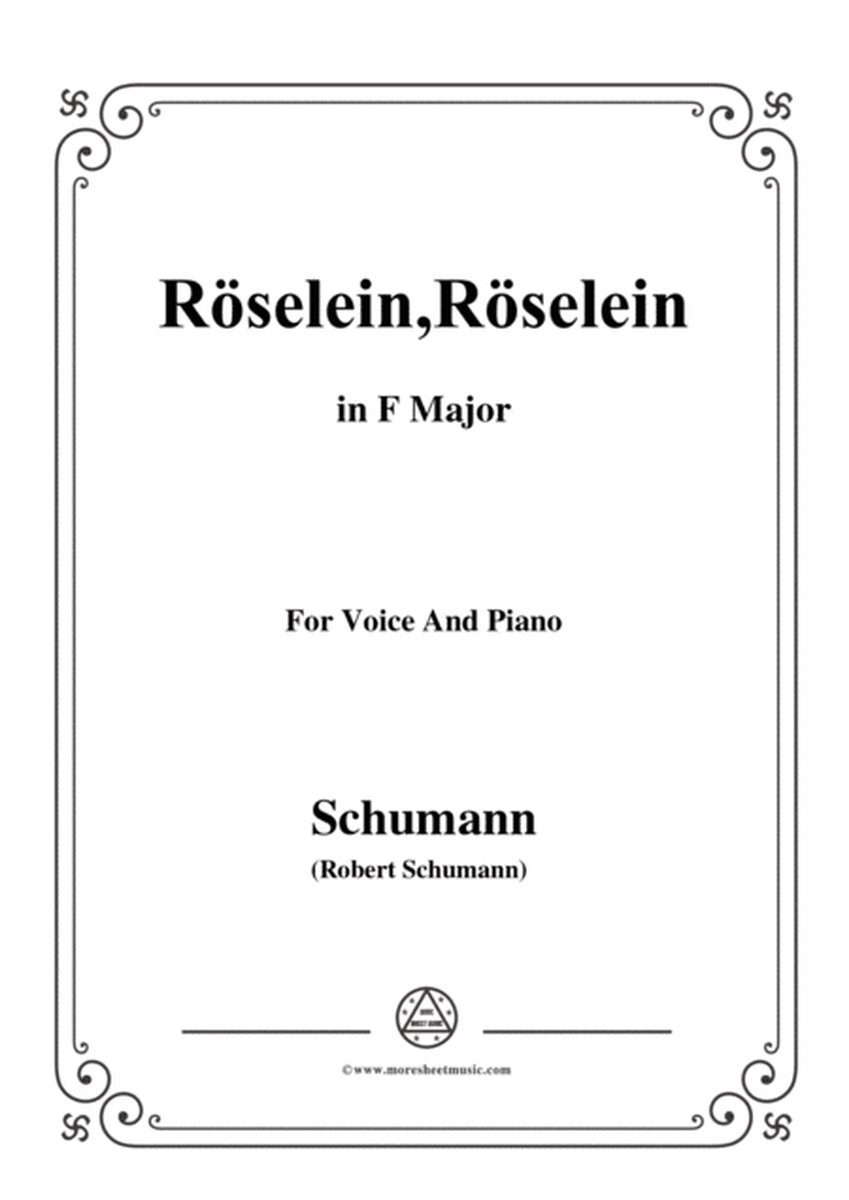 Schumann-Röselein,Röselein,in F Major,for Voice and Piano image number null