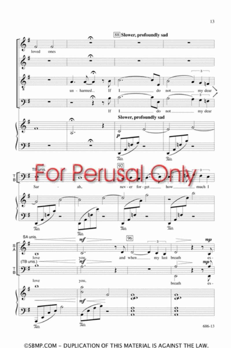 Dear Sarah - SATB Octavo image number null