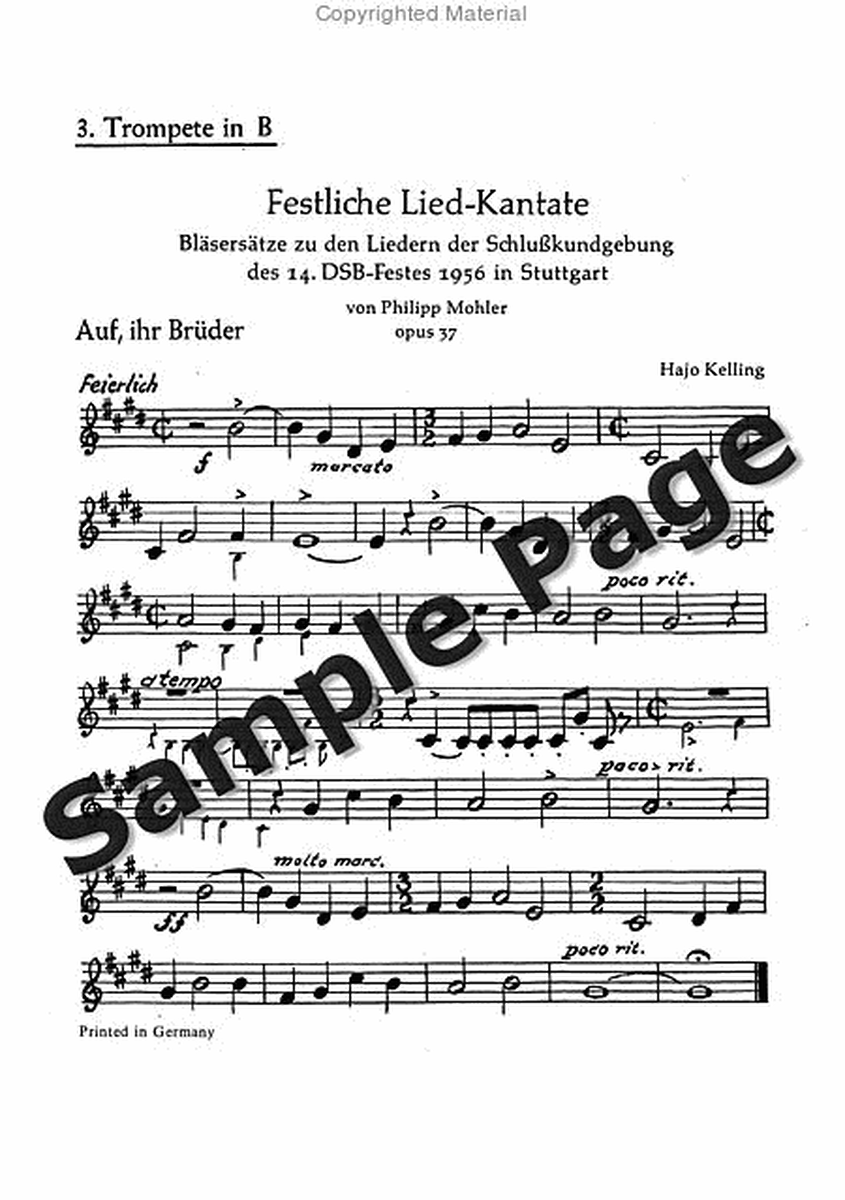 Festliche Liedkantate op. 37