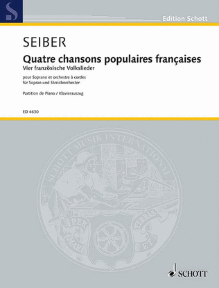 Book cover for Quatre chansons populaires françaises