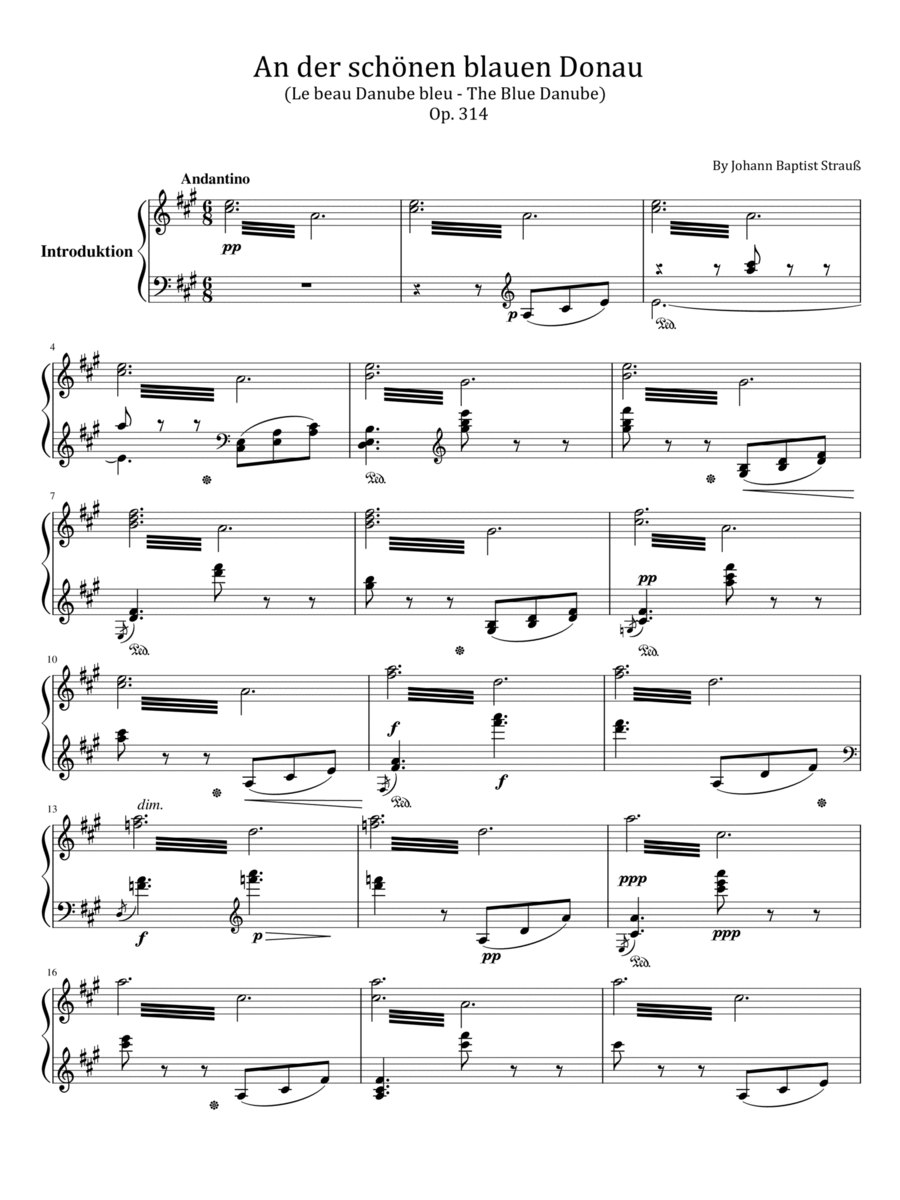 Johann Strauss II - An der schönen blauen Donau(The Blue Danube) - Op. 314 (Original) image number null