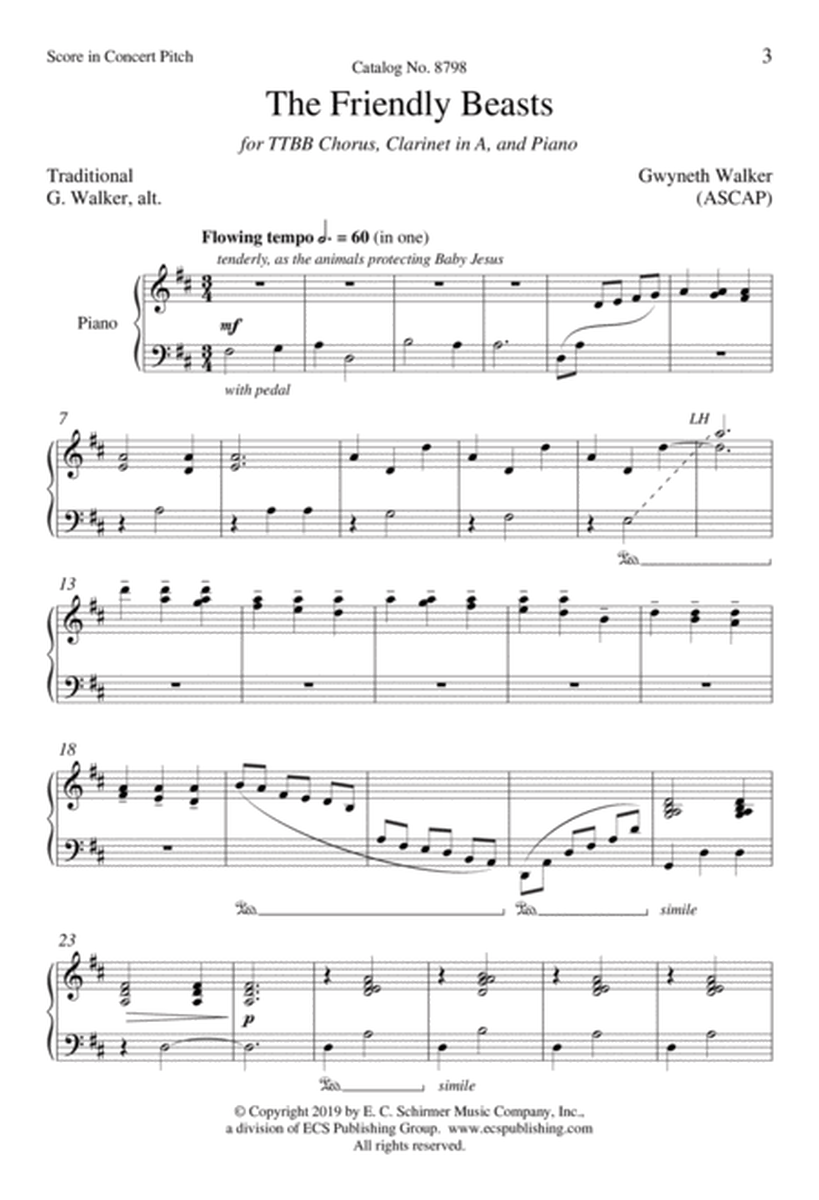 The Friendly Beasts (Downloadable Choral Score)