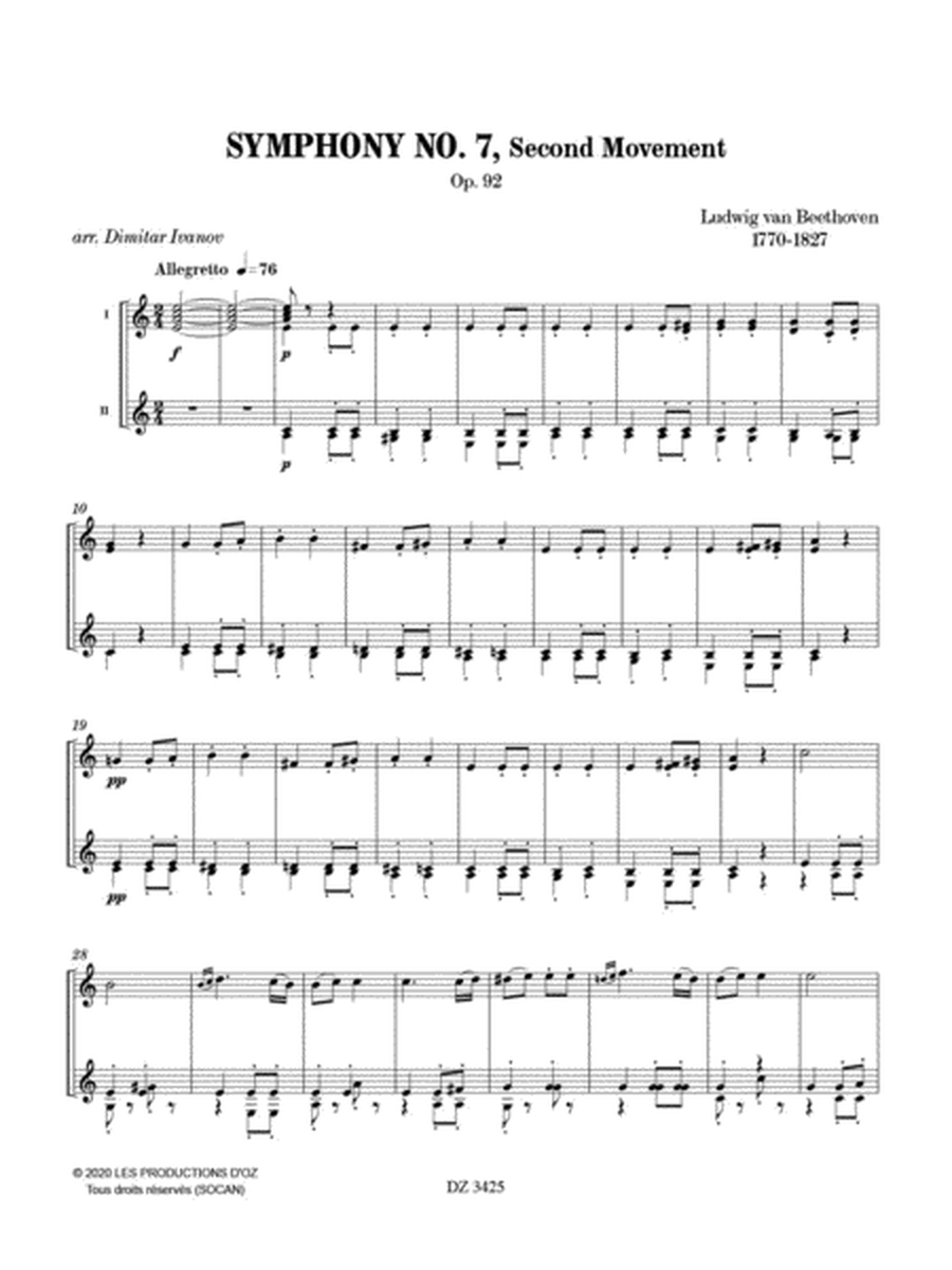 Symphony No. 7, Second Movement, Op. 92