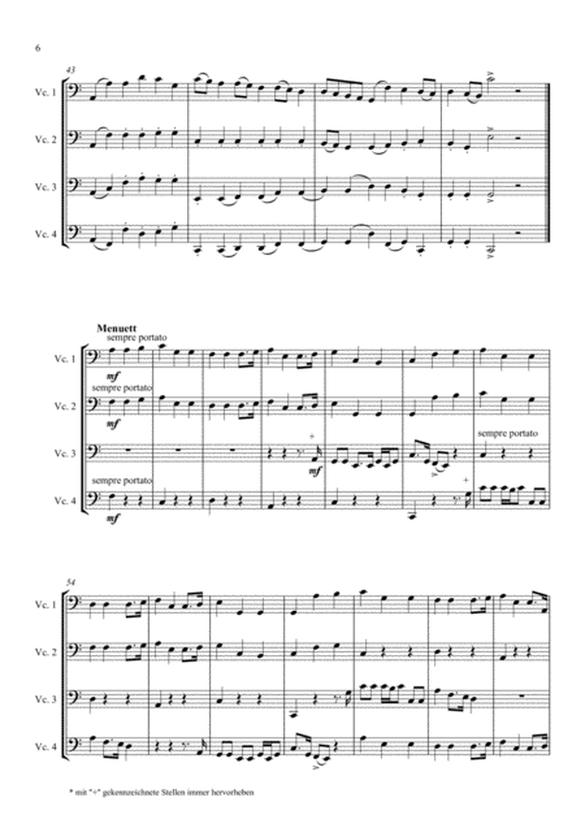 Suite für 4 Celli in reinem C-Dur - Score & Parts