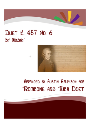 Book cover for Mozart K. 487 No. 6 - trombone and tuba duet / euphonium and tuba duet