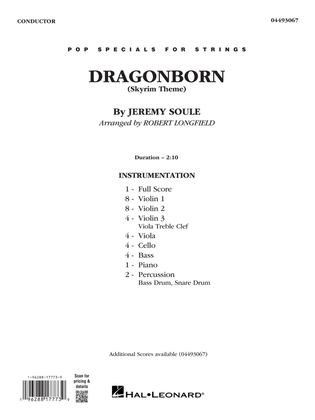 Book cover for Dragonborn (Skyrim Theme) (arr. Longfield) - Conductor Score (Full Score)