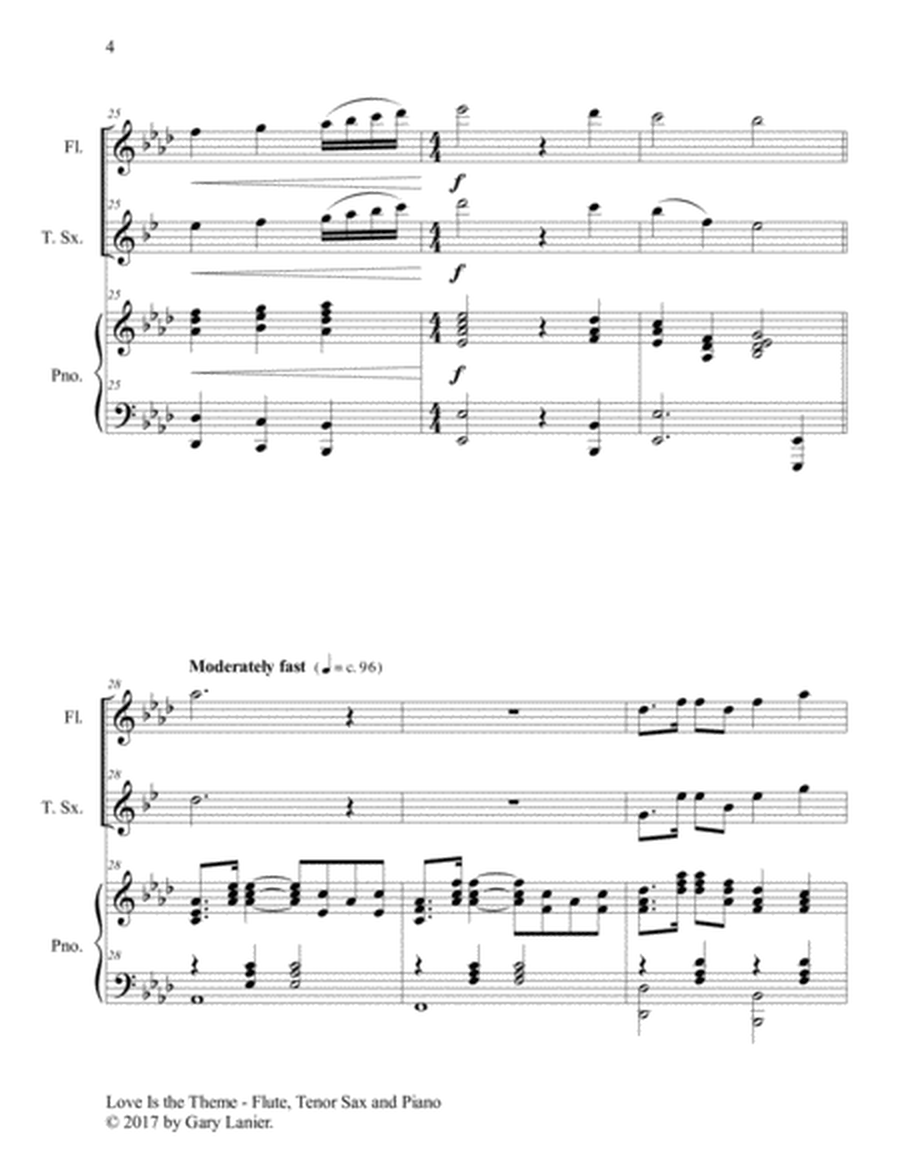 LOVE IS THE THEME (Trio – Flute, Tenor Sax & Piano with Score/Part)