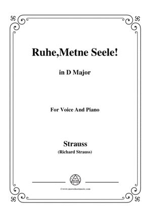 Book cover for Richard Strauss-Ruhe,Meine Seele! In D Major,for Voice and Piano