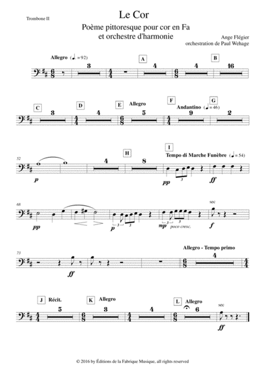 Ange Flégier: Le Cor for solo horn and concert band, trombone 2 part