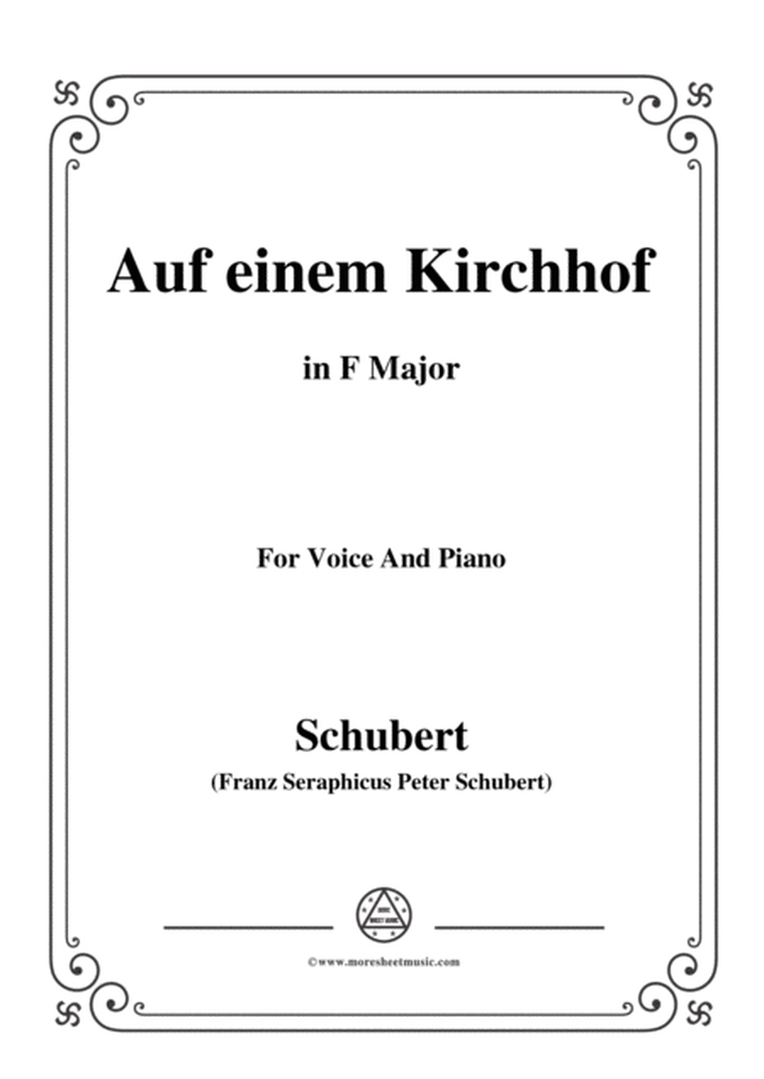 Schubert-Auf einem Kirchhof,in F Major,for Voice&Piano image number null