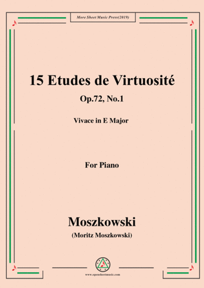 Book cover for Moszkowski-15 Etudes de Virtuosité,Op.72,No.1,Vivace in E Major