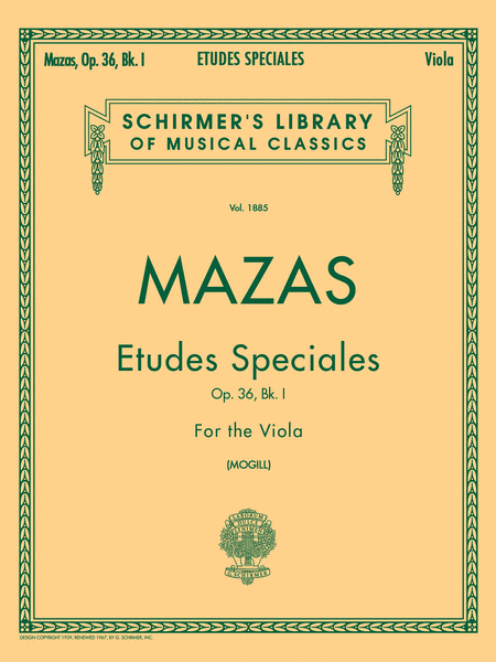 Jacques (Fereol) Mazas: Etudes Speciales, Op. 36 - Book 1 - Viola