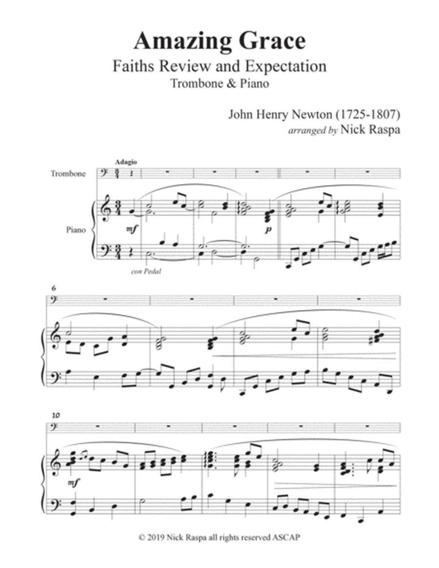 Amazing Grace (Trombone & Piano) image number null