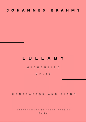 Book cover for Brahms' Lullaby - Contrabass and Piano (Full Score and Parts)