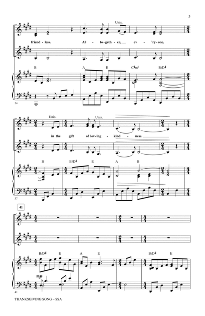 Thanksgiving Song (arr. John Purifoy)