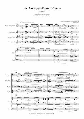 Andante by Hector Fiocco arr for Trumpet (Picc A, G, or D or Eb tpt).