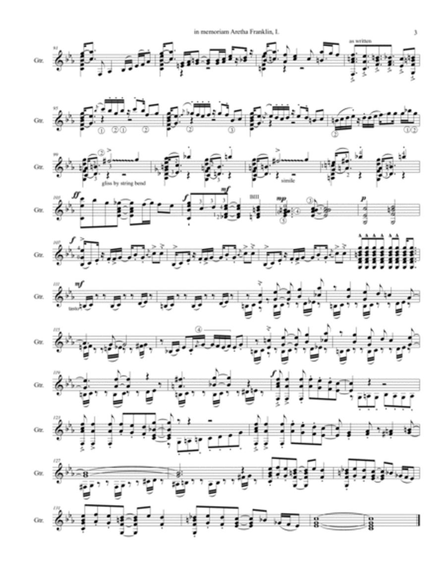 in memoriam Aretha Franklin: a sonata-prelude and fugue in C minor for solo guitar