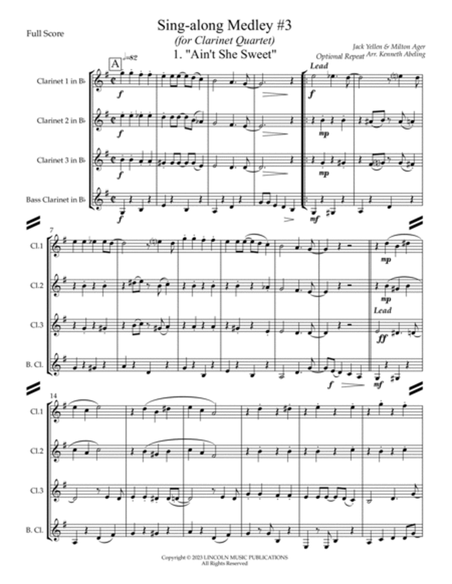 Sing-along Medley #3 (for Clarinet Quartet) image number null