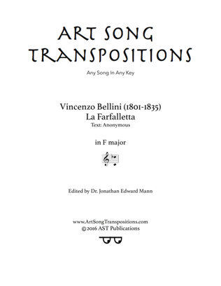 BELLINI: La farfalletta (transposed to F major)