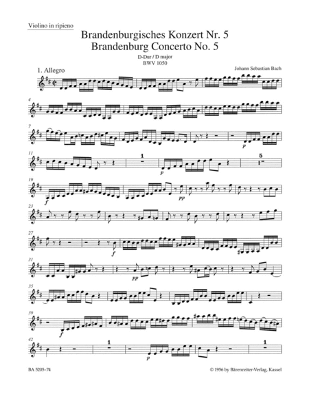 Brandenburg Concerto No. 5 and Concerto No. 5  Early Version