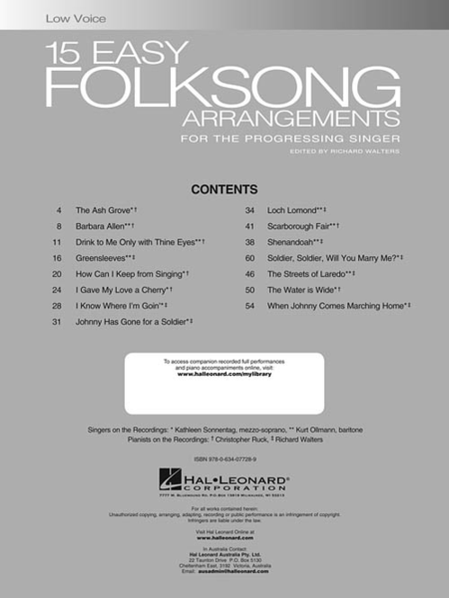 15 Easy Folksong Arrangements image number null